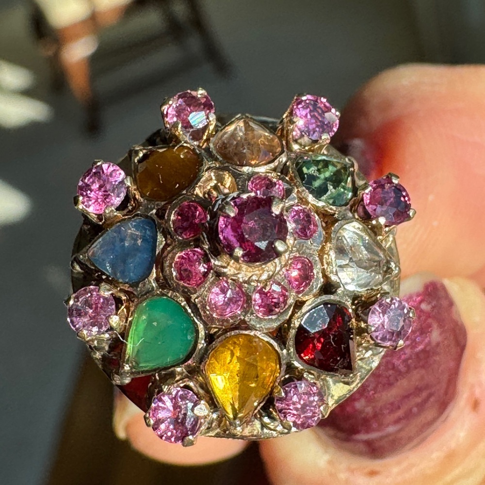 Antique Vintage 14k Princess Harem multi-gem Ring Weight: 5 Grams size 7.5